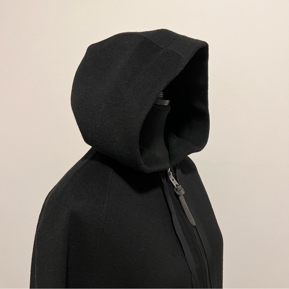 [Coach] 100% Wool Jacket with Cow Leather Trim - Dark Navy - Picture 6 of 12